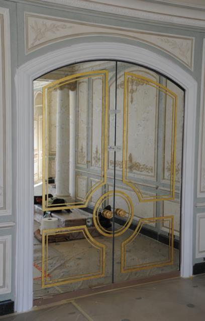 miroir décor à la feuille d'or